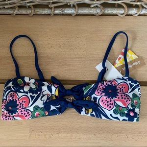 Roller rabbit floral swim bikini top